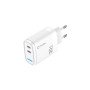 TUQIN QE59-C&C 30W Φορτιστής Γρήγορης Φόρτισης με 2x Θύρες USB-C & Καλώδιο Type-C σε Type-C 1m - Χρώμα: Λευκό