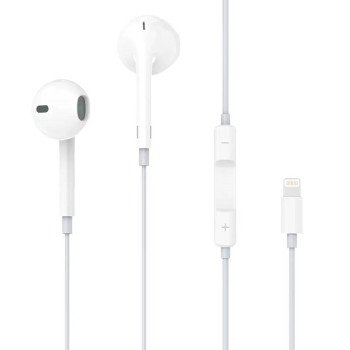VIDVIE HS667 Handsfree Ακουστικά με Βύσμα Lightning & Ενσωματωμένο Μικρόφωνο & Κουμπί Αύξησης/Μείωσης Έντασης Ήχου - Χρώμα: Λευκό