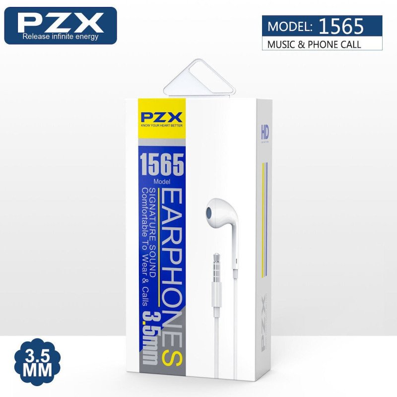 PZX 1565 Ακουστικά Handsfree / Earphone με Υποδοχή 3.5mm Jack - Xρώμα: Λευκό PZX 1565 Ακουστικά Handsfree / Earphone με Υποδοχή 3.5mm Jack - Xρώμα: Λευκό