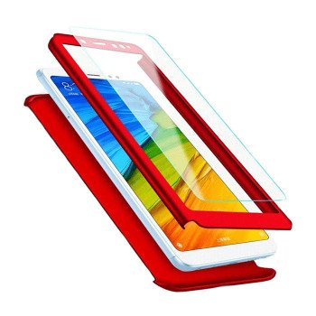 Πλήρης κάλυψη 360° εμπρός & πίσω για Samsung Galaxy J3 2017 J330F - Χρώμα: Κόκκινο