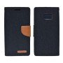 Θήκη Βιβλίο Goospery Canvas Diary με Κλίπ για Samsung Galaxy S9 - Χρώμα: Σκούρο Μπλε / Καφέ