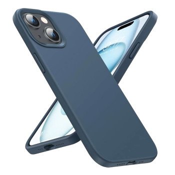 Θήκη Πλάτης Σιλικόνης Soft για Apple i Phone 14 Plus - Χρώμα: Σκούρο Μπλε