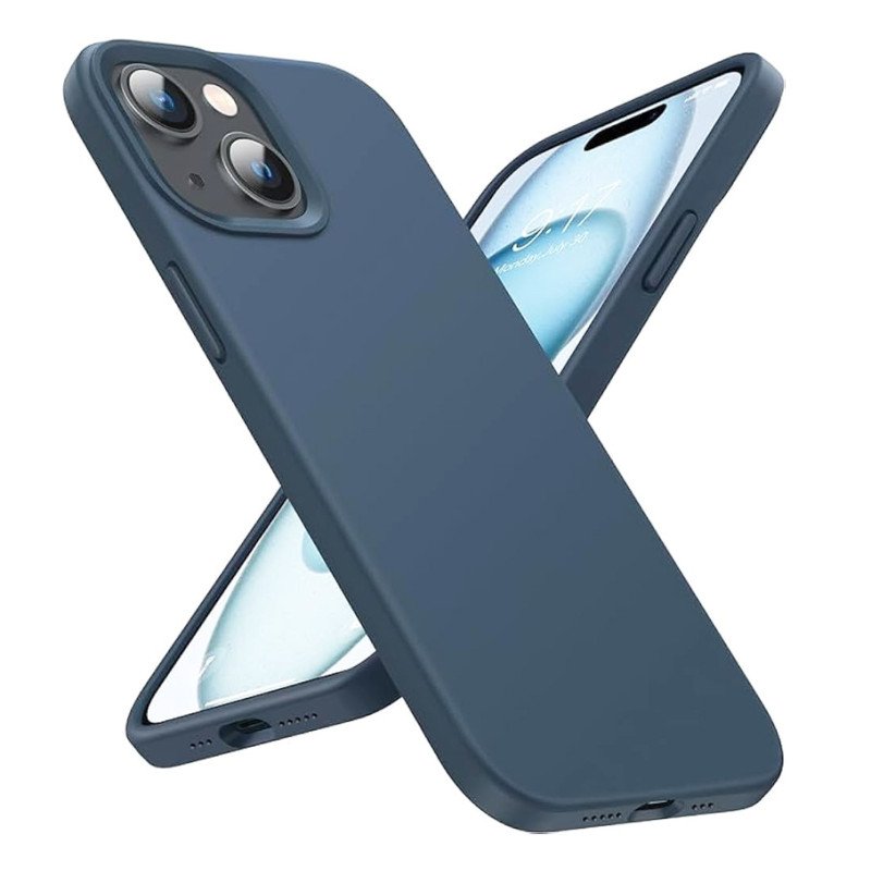 Θήκη Πλάτης Σιλικόνης Soft για Apple i Phone 14 Plus - Χρώμα: Σκούρο Μπλε