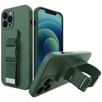 Θήκη Σιλικόνης Πλάτης με Ζώνη για i Phone 11 Pro Max - Χρώμα: Σκούρο Πράσινο
