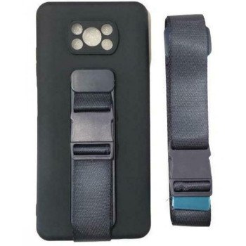 Θήκη Σιλικόνης Πλάτης με Ζώνη για Xiaomi Poco X3 / X3 Pro - Χρώμα: Σκούρο Μπλε