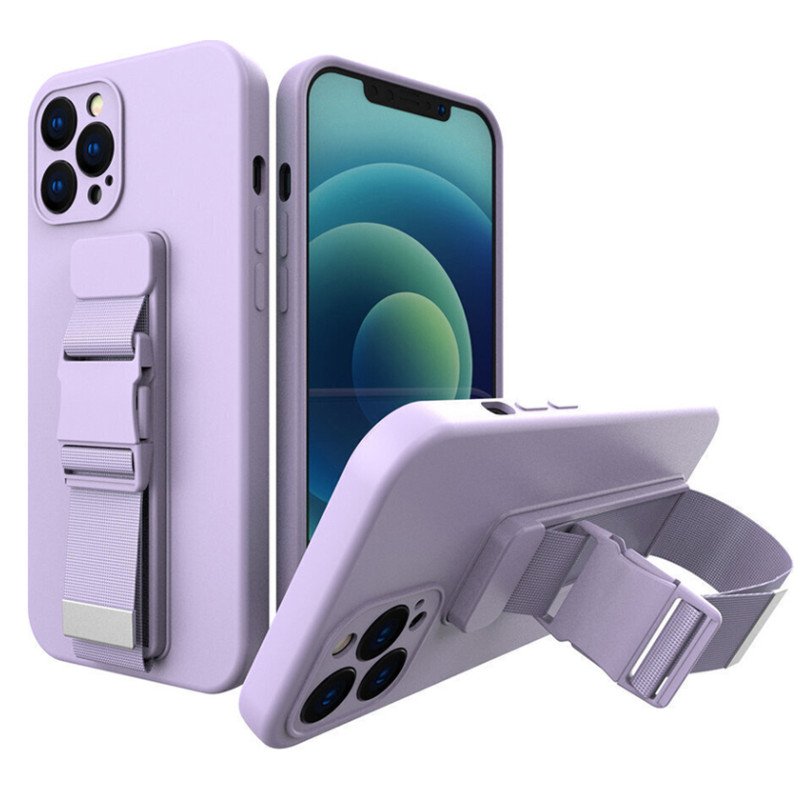 Θήκη Σιλικόνης Πλάτης με Ζώνη για i Phone 11 Pro Max - Χρώμα: Λιλά