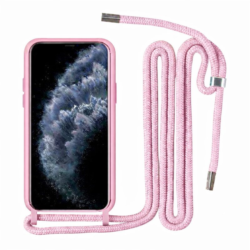 Θήκη Σιλικόνης Πλάτης με Λουράκι για Xiaomi Redmi 9A / 9T / 9i - Χρώμα: Ροζ