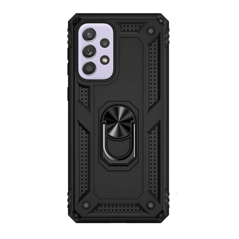 Σκληρή Θήκη Πλάτης Armor με Βάση Στήριξης για Samsung Galaxy A33 - Χρώμα: Μαύρο