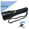 X-Balog BL-8768-T6 Επαναφορτιζόμενος Φακός LED Κατάδυσης με Φωτεινότητα 800lm για Βάθος έως 100m - Χρώμα: Μαύρο