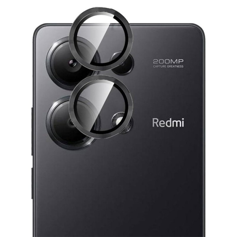 Full Glue Τζαμάκι Προστασίας Πίσω Κάμερας για Xiaomi Redmi Note 13 4G - Χρώμα: Μαύρο