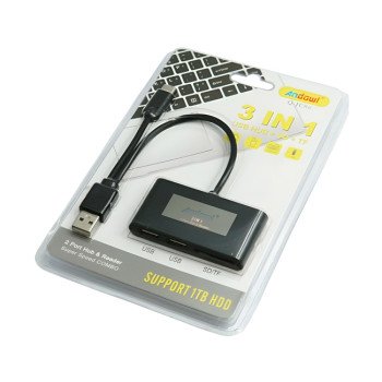 Andowl Q-JC86 USB 2.0 Hub 3 Θυρών με Σύνδεση USB-A - Χρώμα: Μαύρο Andowl Q-JC86 USB 2.0 Hub 3 Θυρών με Σύνδεση USB-A - Χρώμα: Μαύρο