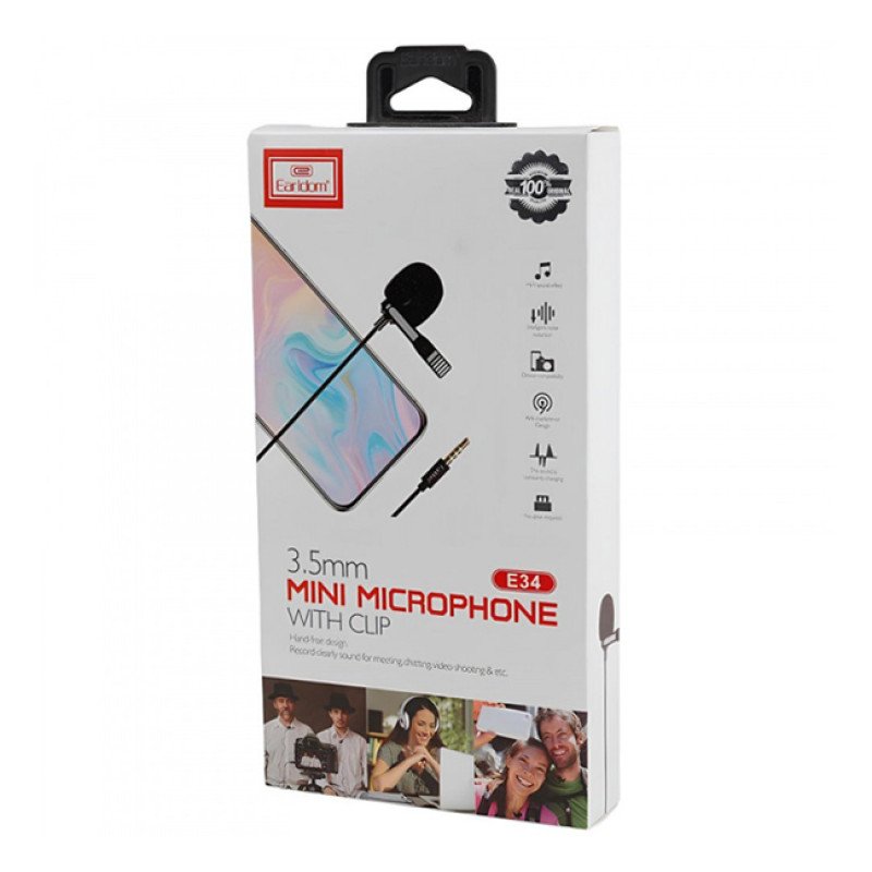 Earldom ET-E34 Mini Microphone with clip 3.5MM