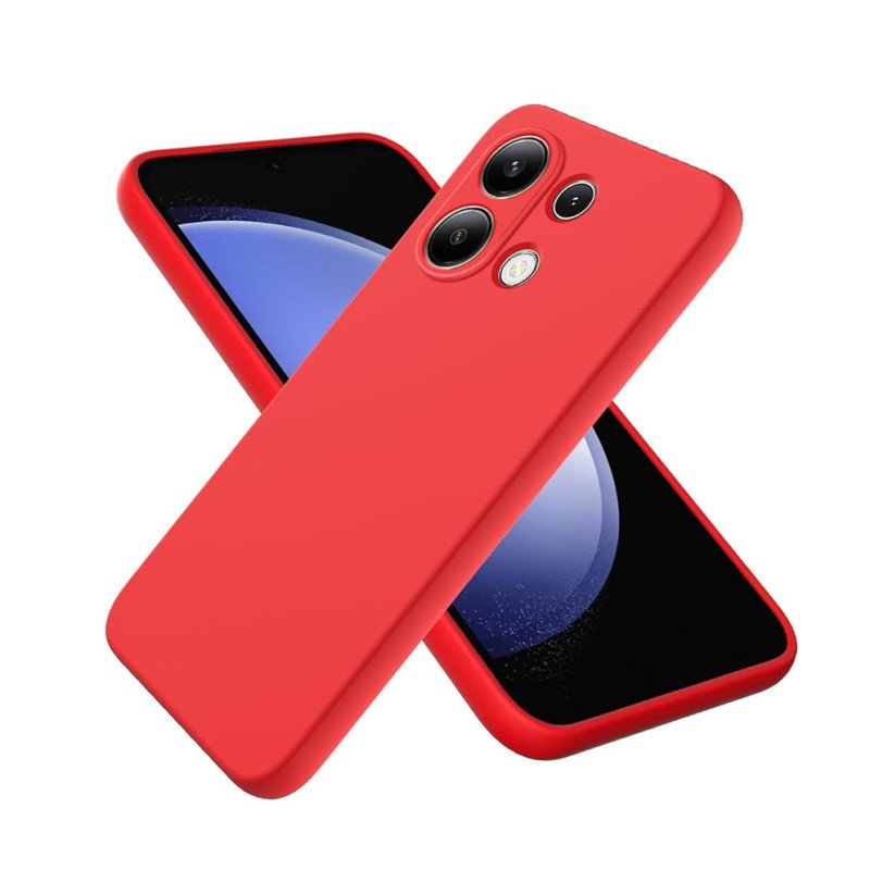 Θήκη Πλάτης Σιλικόνης Απλή για Xiaomi Redmi Note 13 4G - Χρώμα: Κόκκινο