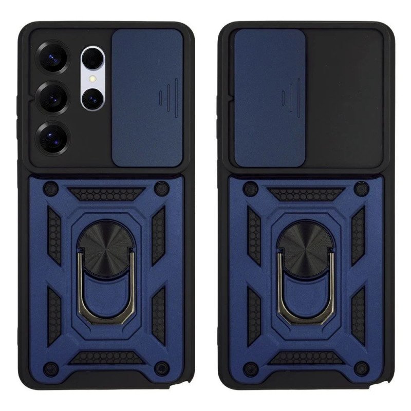 Σκληρή Θήκη Πλάτης Armor με Βάση Στήριξης για Samsung Galaxy S26 Ultra - Χρώμα: Σκούρο Μπλε