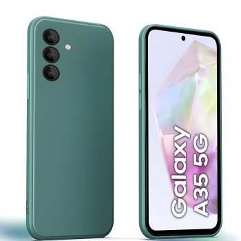 Θήκη Πλάτης Σιλικόνης Soft για Samsung Galaxy A35 - Χρώμα: Σκούρο Πράσινο