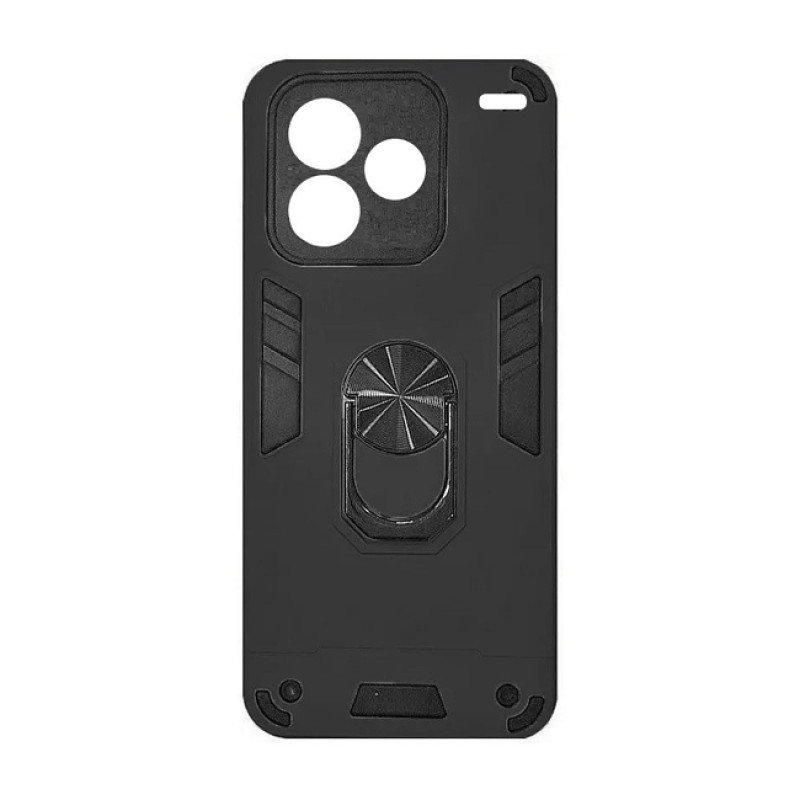 Σκληρή Θήκη Πλάτης Armor με Βάση Στήριξης για Xiaomi Redmi Note 13 Pro Plus - Χρώμα: Μαύρο