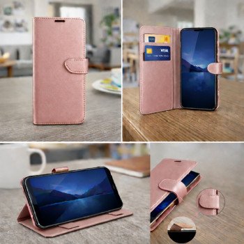 Θήκη Βιβλίο Clip για Samsung S21 FE – Ροζ Χρυσό | Blister