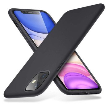 Θήκη Πλάτης Σιλικόνης Απλή για Apple i Phone 12 Pro Max - Χρώμα: Μαύρο