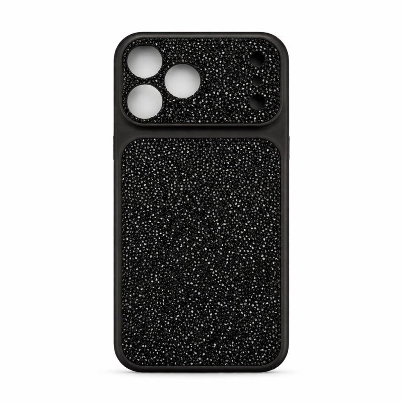 Σκληρή Θήκη Πλάτης Flash Glitter για Apple i Phone 17 Pro Max - Χρώμα: Μαύρο