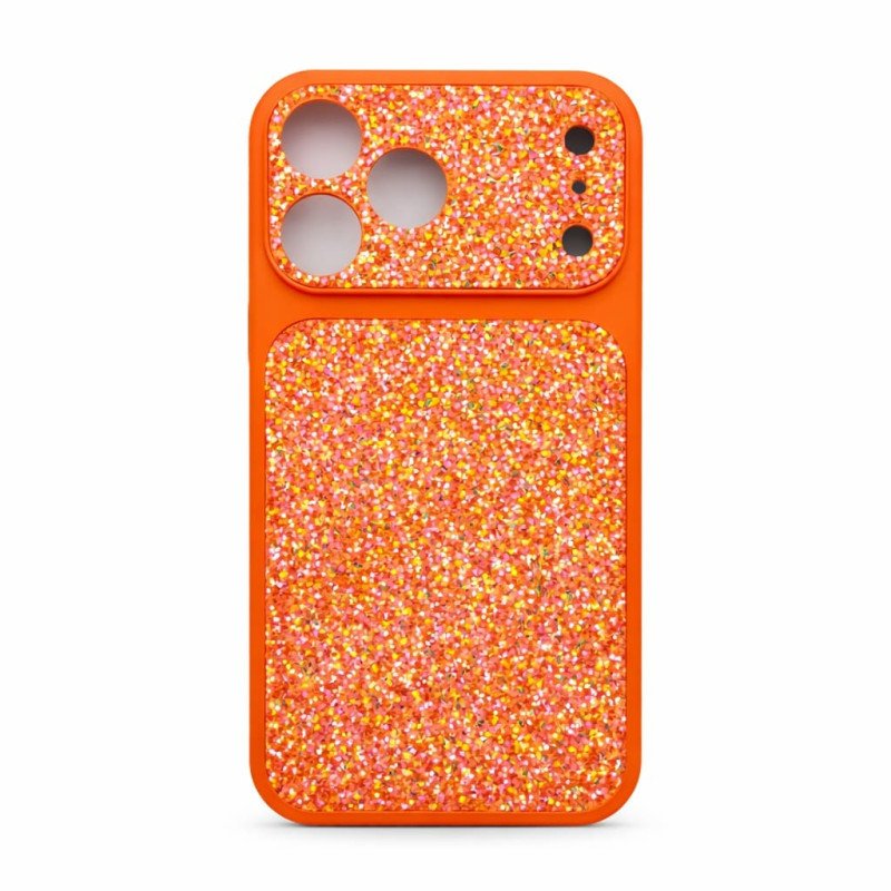 Σκληρή Θήκη Πλάτης Flash Glitter για Apple i Phone 17 Pro Max - Χρώμα: Πορτοκαλί