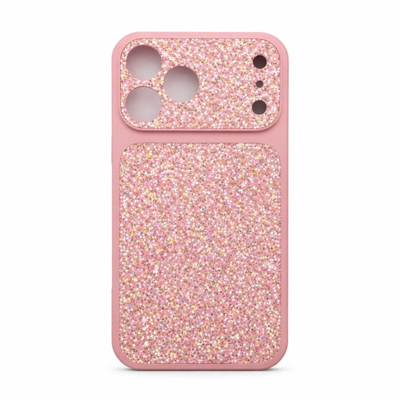 Σκληρή Θήκη Πλάτης Flash Glitter για Apple i Phone 17 Pro Max - Χρώμα: Ροζ