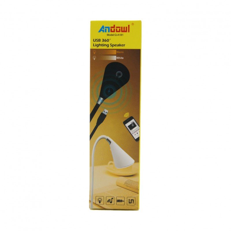 Andowl Q-A181 Επαναφορτιζόμενο Φανάρι USB LED με Ηχείο & Bluetooth - Χρώμα: Μαύρο