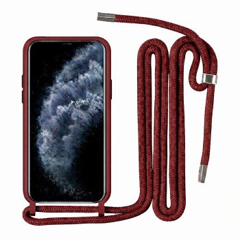 Θήκη Σιλικόνης με Λουράκι για Xiaomi Redmi Note 12 5G - Χρώμα: Μπορντό