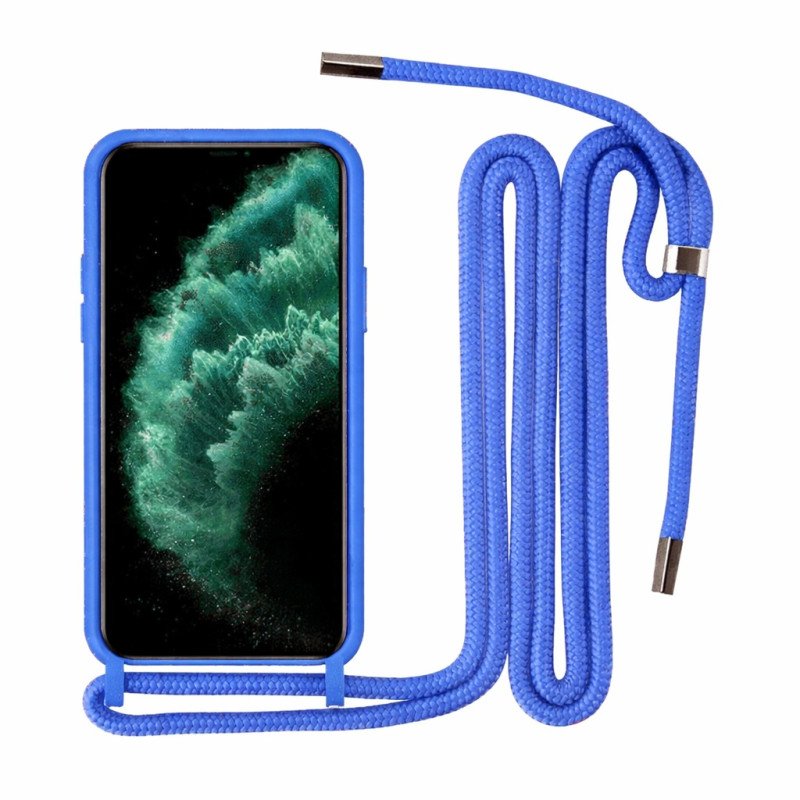 Θήκη Σιλικόνης με Λουράκι για i Phone 12 / 12 Pro - Χρώμα: Μπλε