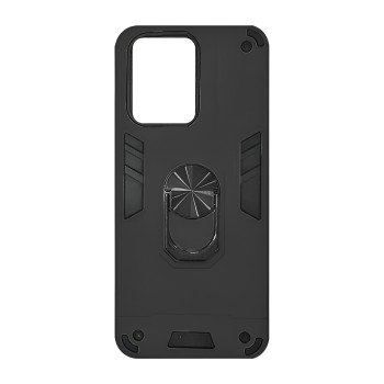 Σκληρή Θήκη Πλάτης Armor με Βάση Στήριξης για Xiaomi Redmi 13C / Poco C65 - Χρώμα: Μαύρο