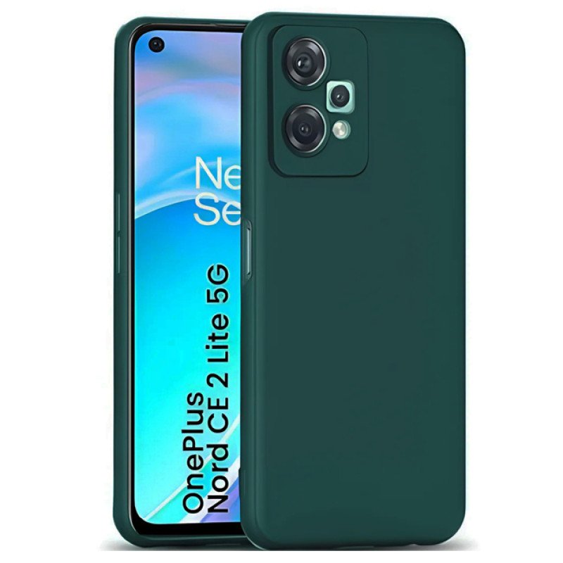Θήκη Πλάτης Σιλικόνης Soft για Oneplus Nord CE 2 Lite - Χρώμα: Σκούρο Πράσινο