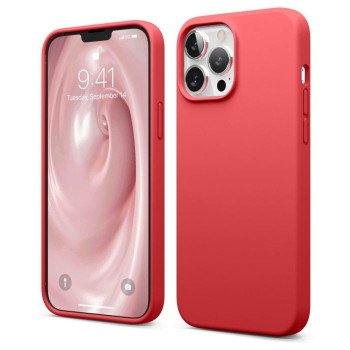 Θήκη Πλάτης Σιλικόνης Απλή για Apple i Phone 13 Pro Max - Χρώμα: Κόκκινο