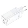 TUQIN QE30-C&I 60W GAN Φορτιστής Γρήγορης Φόρτισης με 2xΘύρες USB-C & 1x Θύρα USB-A με Καλώδιο Type-C σε Lightning 1m - Χρώμα: Λευκό