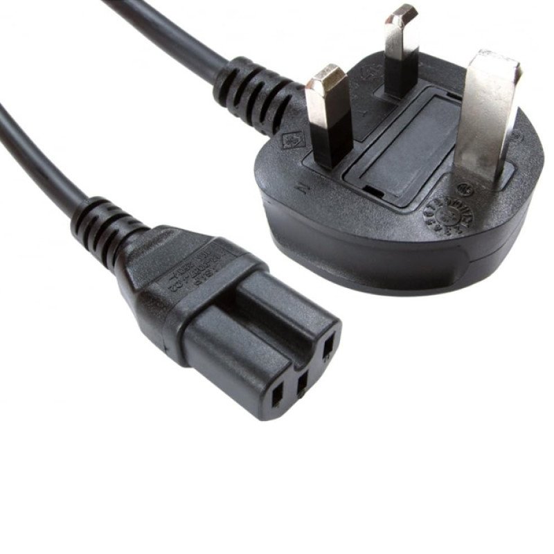 Καλώδιο Τροφοδοσίας SCHUKO IEC UK 3 Pin Mains Plug 1.6m - Χρώμα: Μαύρο