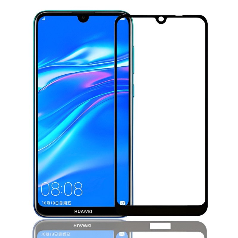 Full Cover Full Glue Τζαμάκι Προστασίας Οθόνης για Huawei Y8P - Χρώμα: Μαύρο