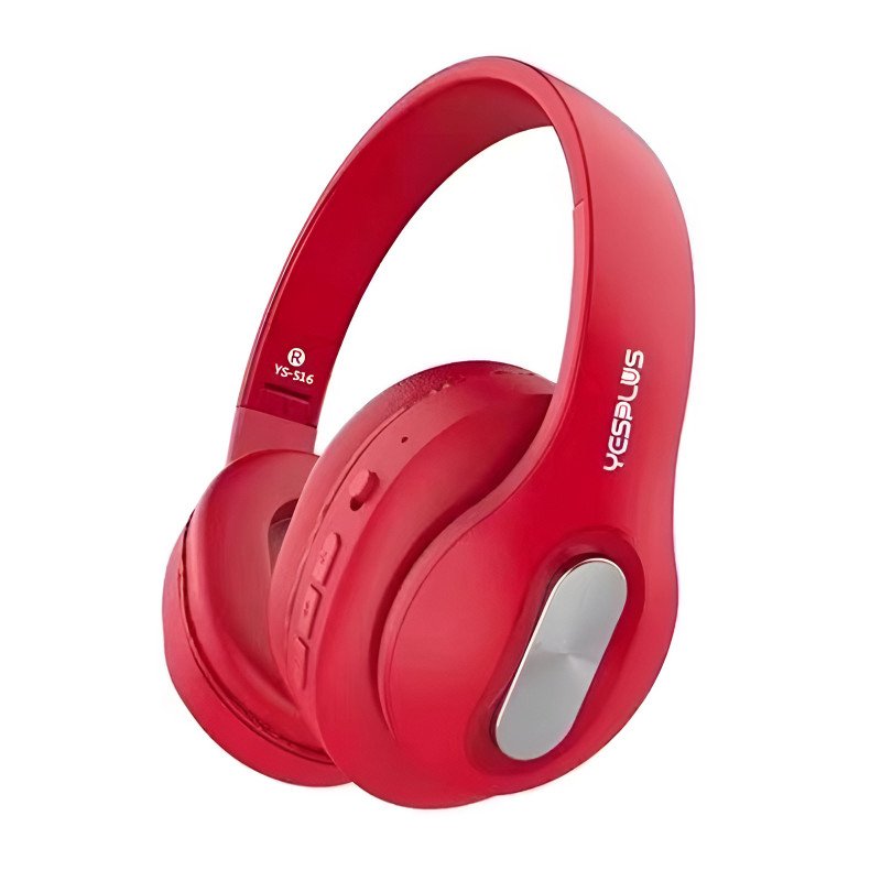 YESPLUS YS-516 Ασύρματα Bluetooth Ακουστικά με Μικρόφωνο HD Hi-Fi Stereo Sound - Χρώμα: Κόκκινο