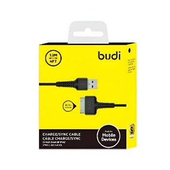 Budi (DC150i4BS) Καλώδιο Φόρτισης & Μεταφοράς Δεδομένων 30-Pin USB-A για iPhone 4 iPod 1.2m - Χρώμα: Μαύρο Budi (DC150i4BS) Καλώδιο Φόρτισης & Μεταφοράς Δεδομένων 30-Pin USB-A για iPhone 4 iPod 1.2m - Χρώμα: Μαύρο
