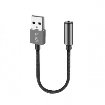 Budi (DC106B) - Καλώδιο AUX USB-A σε 3,5mm Jack 11cm - Χρώμα: Μαύρο Budi (DC106B) - Καλώδιο AUX USB-A σε 3,5mm Jack 11cm - Χρώμα: Μαύρο