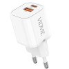 VIDVIE PLE255C&i PD 33W Φορτιστής GaN με 1 Θύρες USB-A & 1 Θύρες USB-C & Καλώδιο Type-C σε Lightning - Χρώμα: Λευκό