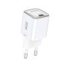 VIDVIE PLE256C&L PD 20W Φορτιστής GaN με 1 Θύρες USB-C & Καλώδιο Type-C σε Lightning - Χρώμα: Λευκό