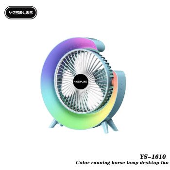 YESPLUS YS-1610 Επιτραπέζιος Ανεμιστήρας με Φωτάκι Νυκτός RGB - Χρώμα: Γαλάζιο