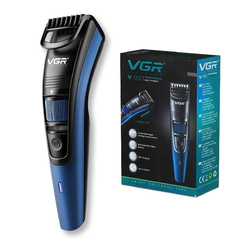 VGR V-052 Επαγγελματική Επαναφορτιζόμενη Κουρευτική Μηχανή - Χρώμα: Μπλε