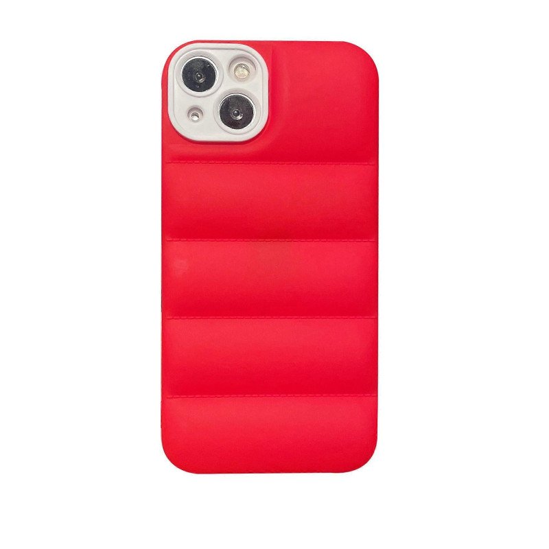 Θήκη Πλάτης Σιλικόνης Puffer Jacket για Apple iPhone 14 Pro - Χρώμα: Κόκκινο