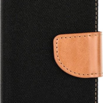 Θήκη Βιβλίο Goospery Canvas Diary με Κλίπ για Samsung Galaxy S9 - Χρώμα: Μαύρο / Καφέ