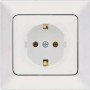 Μονή Χωνευτή Πρίζα Ρεύματος - Χρώμα: Λευκό