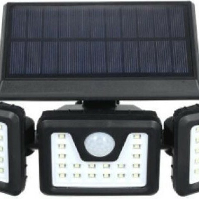 Στεγανός Ηλιακός Προβολέας LED 5W Φυσικό Λευκό με Αισθητήρα Κίνησης & Φωτοκύτταρο IP65 FL-1725A Μαύρο