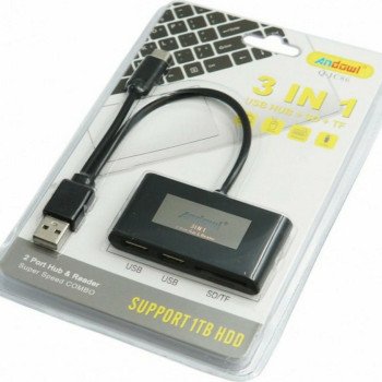 Andowl Q-JC86 USB 2.0 Hub 3 Θυρών με Σύνδεση USB-A - Χρώμα: Μαύρο Andowl Q-JC86 USB 2.0 Hub 3 Θυρών με Σύνδεση USB-A - Χρώμα: Μαύρο