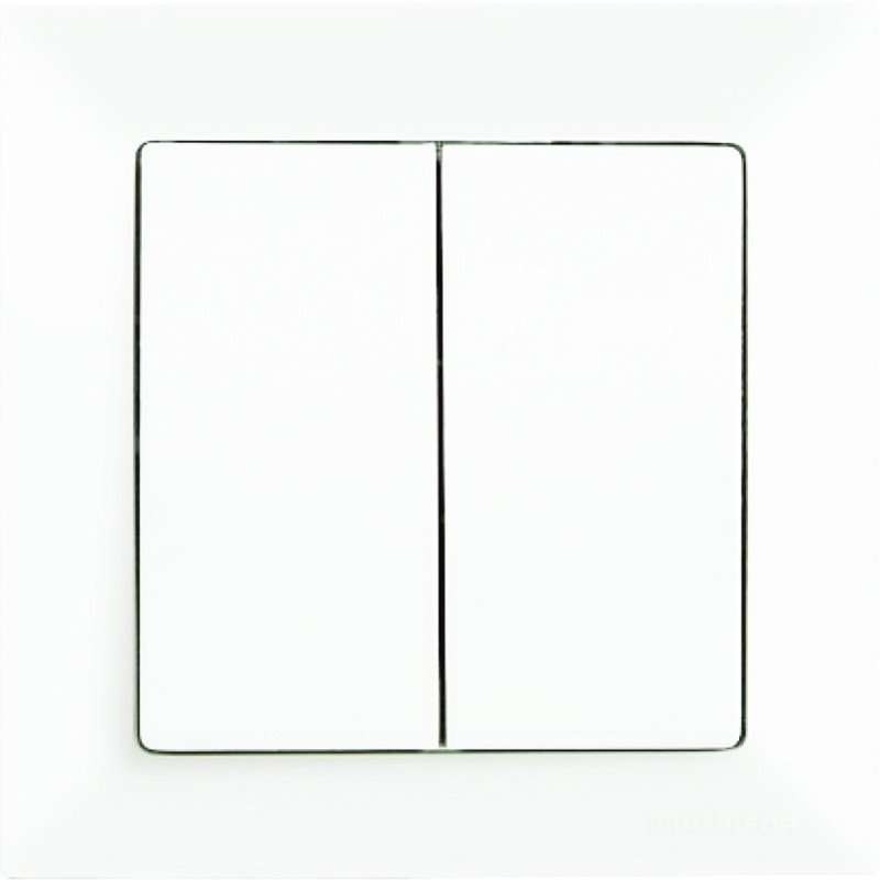 Χωνευτός Διπλός Διακόπτης Τοίχου για Έλεγχο Φωτισμού με Πλαίσιο & Δύο Πλήκτρα - Χρώμα: Λευκό