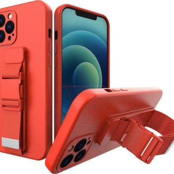 Θήκη Hurtel Rope Back Cover Σιλικόνης για iPhone 12 Pro  - Χρώμα: Κόκκινο Θήκη Hurtel Rope Back Cover Σιλικόνης για iPhone 12 Pro  - Χρώμα: Κόκκινο