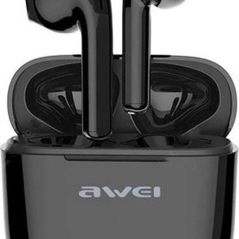 Awei T28 In-ear Bluetooth Handsfree Ακουστικά με Αντοχή στον Ιδρώτα & Θήκη Φόρτισης - Χρώμα: Μαύρο
