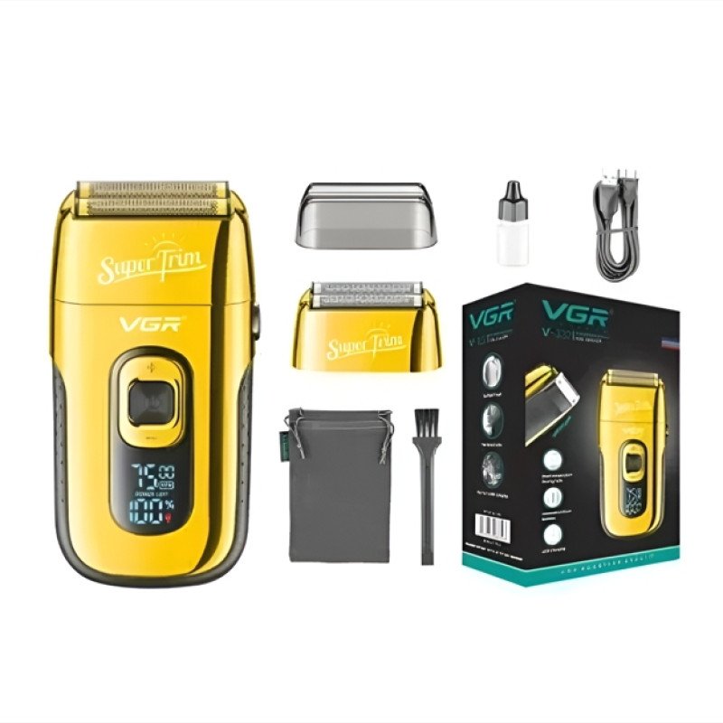 VGR V-332 Super Trim Foil Επαναφορτιζόμενη Ξυριστική Μηχανή Προσώπου - Χρώμα: Χρυσό